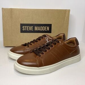 Steve Madden P-Spruce Men’s Court Sneaker Size 8 Cognac, New